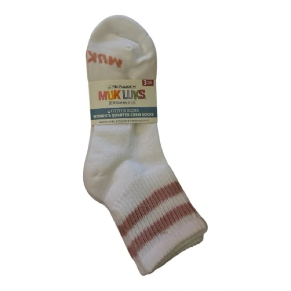Muk Luks Women's Quarter Crew Casual Socks. 3 Pair Pack